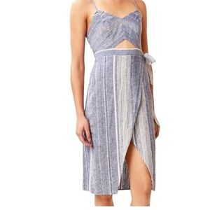 Express Blue and White Striped Mini Dress